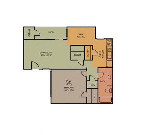 Charlotte floor plan of Pavilion Apartment in Arlington, TX